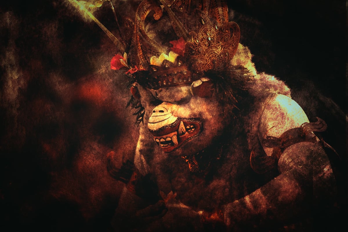 The Warrior Monkey Hanuma from the Kecak Dance. Hanuman The Mighty Warrior